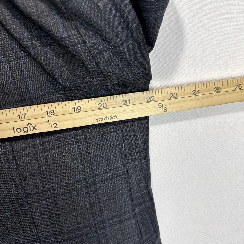 Reda 1865 Sanford Mens 46R Charcoal Grey‎ Plaid 100% Wool Blazer Sport Coat